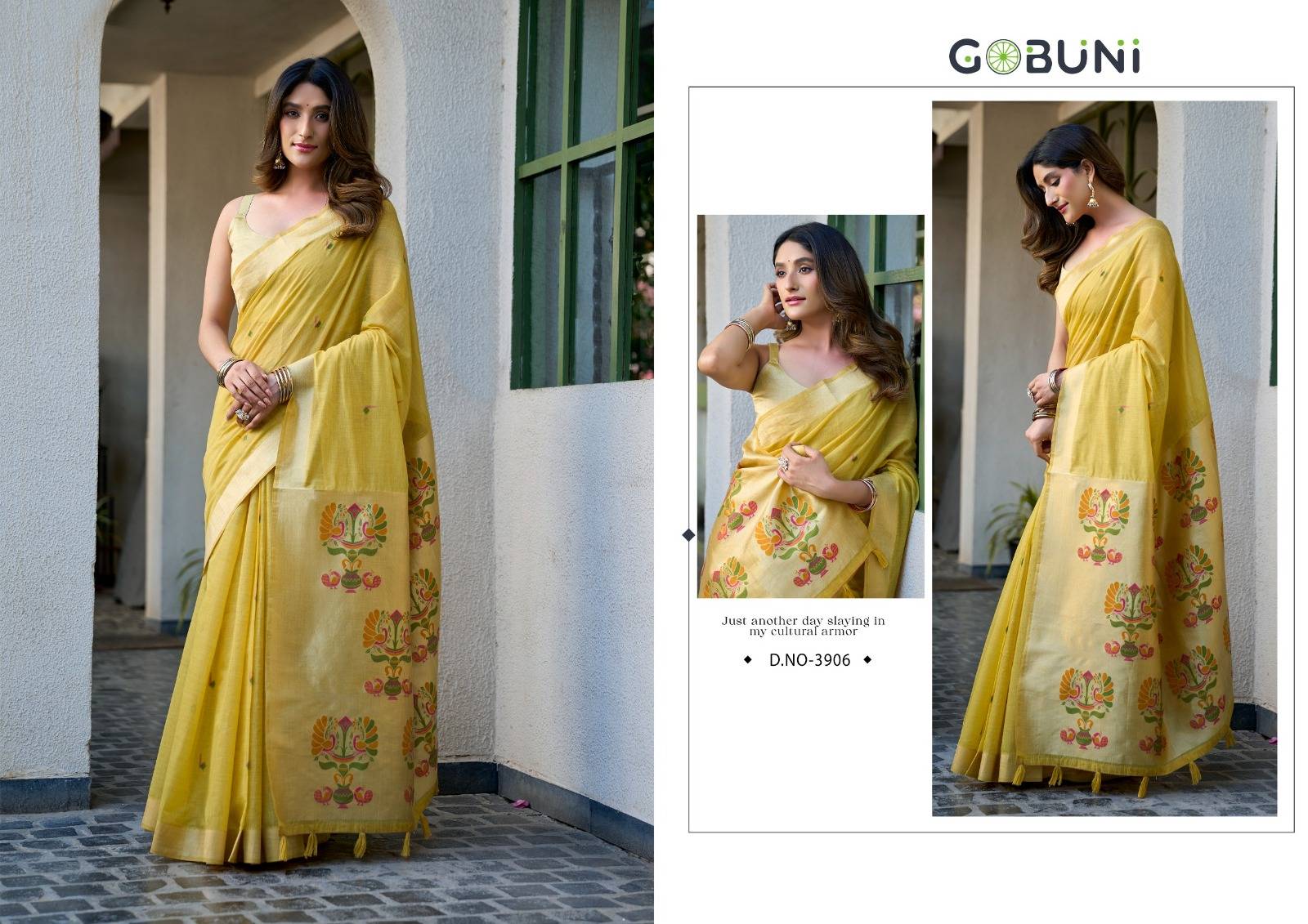 SURBHI BY GOBUNI 3901 To 3906 Series Indian Traditional Wear Collection Beautiful Stylish Fancy Colorful Occasional Wear Cotton jacquard Sarees At Wholesale Price